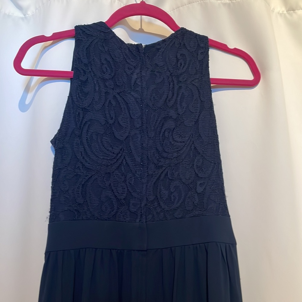 Belle Badgley Mischka size 2 navy floor length gown. - Picture 7 of 7